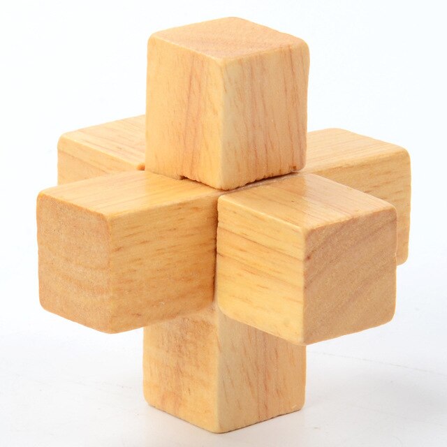 Casse tête en bois double croix - les jeux en bois