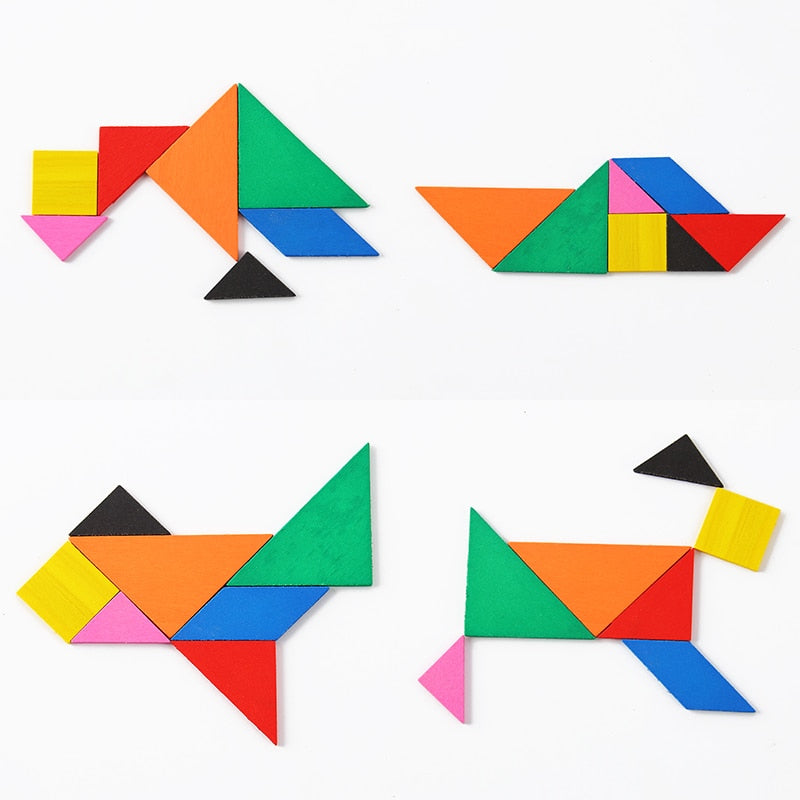 Tangram en bois - les jeux en bois