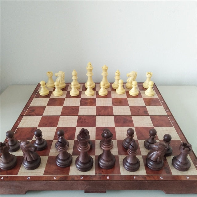 jeu 2 en 1: jeu d'échec et jeu de dames - les jeux en bois