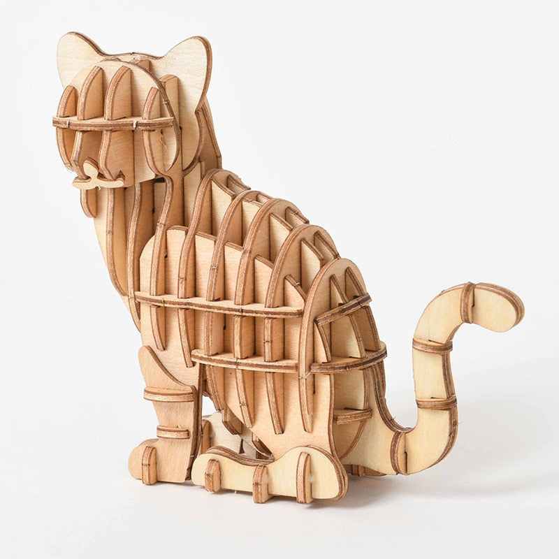 Maquette en bois Chat - les jeux en bois 