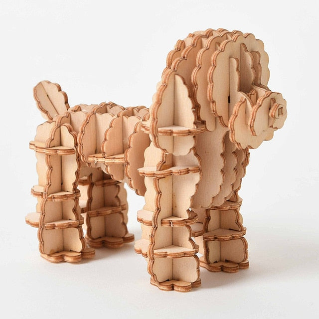 Maquette en bois Caniche - les jeux en bois 