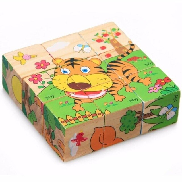Puzzle 6 faces en bois pour enfants - les jeux en bois