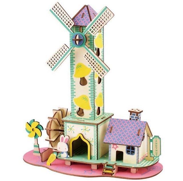 Maquette en bois Moulin - les jeux en bois 