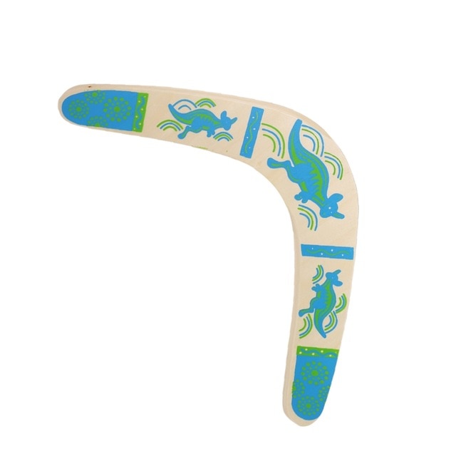 Boomerang en bois kangou bleu - les jeux en bois