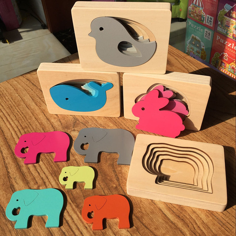 Puzzle en bois animaux - les jeux en bois
