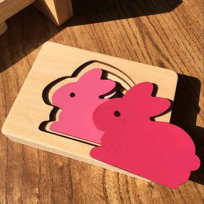 Puzzle en bois animaux - les jeux en bois