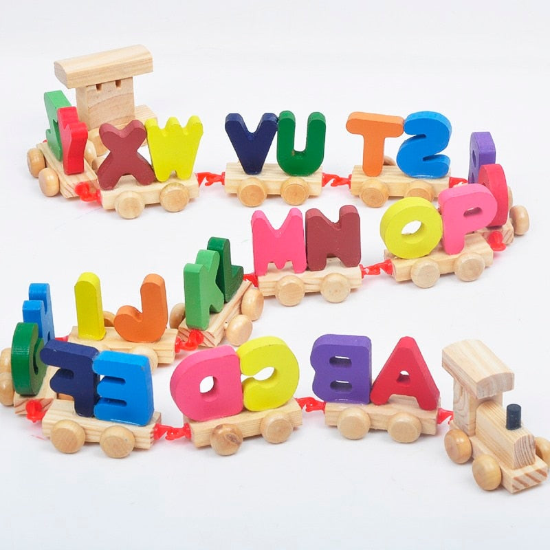 petit train en bois alphabet - les jeux en bois