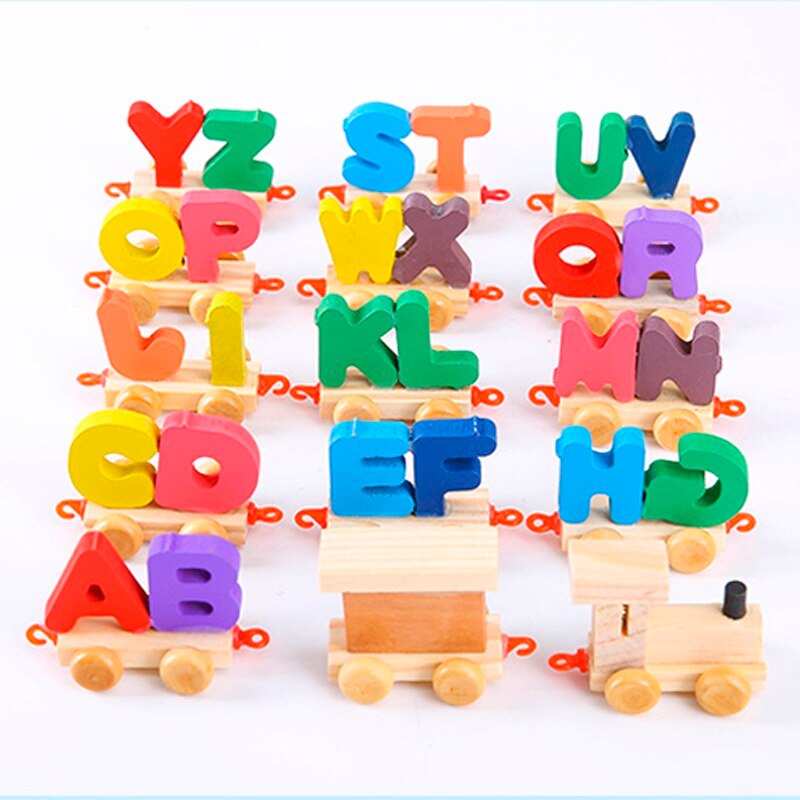 petit train en bois alphabet - les jeux en bois