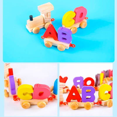 petit train en bois alphabet - les jeux en bois